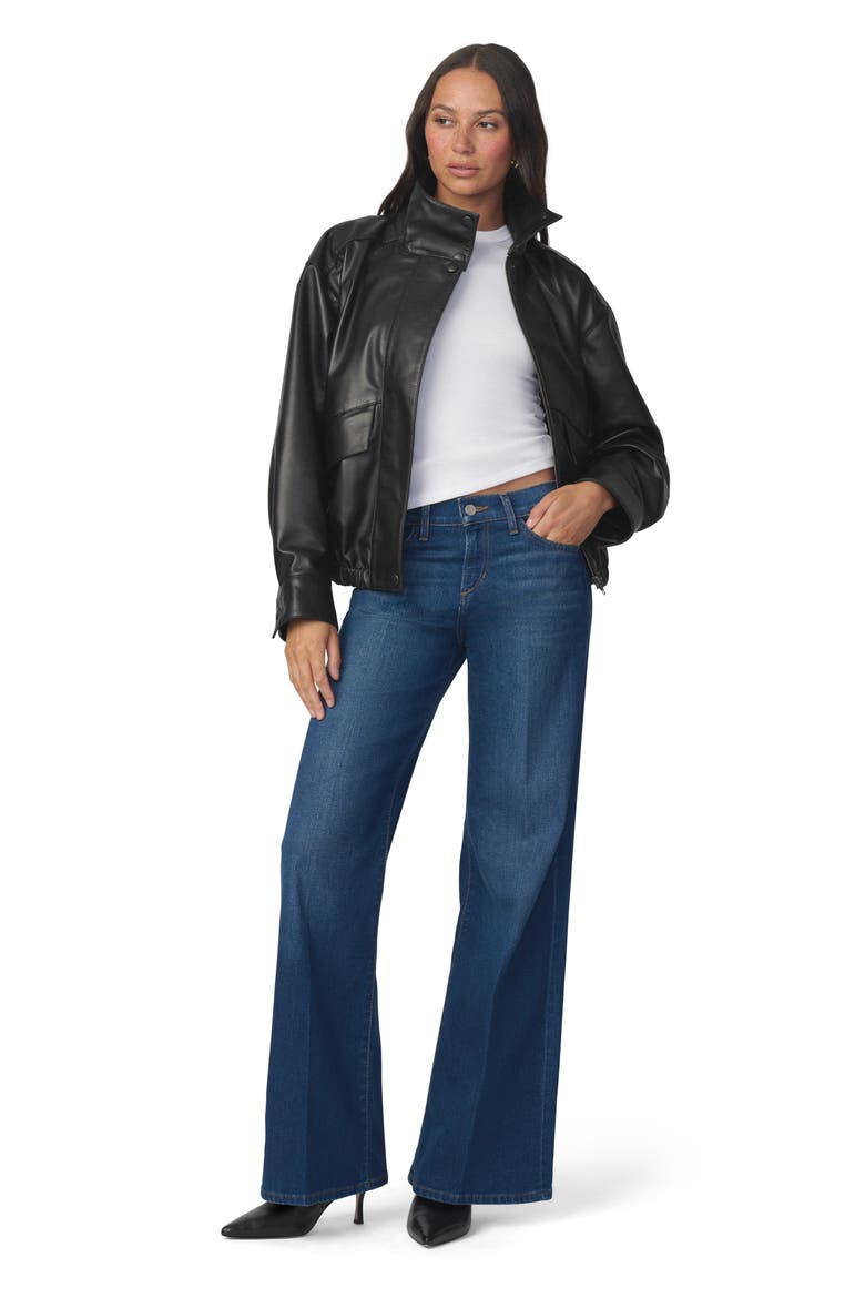 Cohen Leather Bomber Jacket, Alternate, color, BLACK