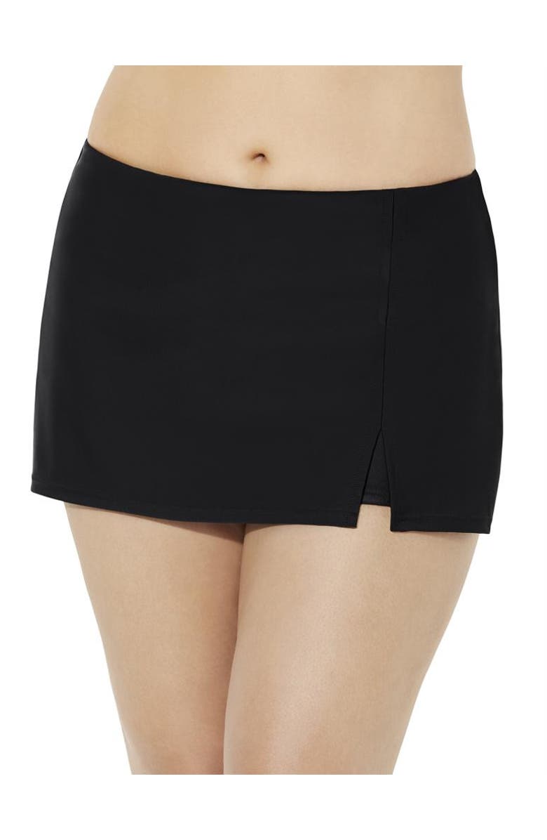 Swimsuits for All Side Slit Swim Skort, Main, color, Black