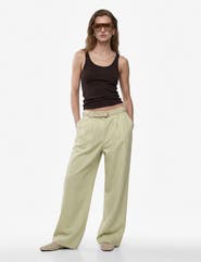 Koton Belted Linen Wide Leg Trousers