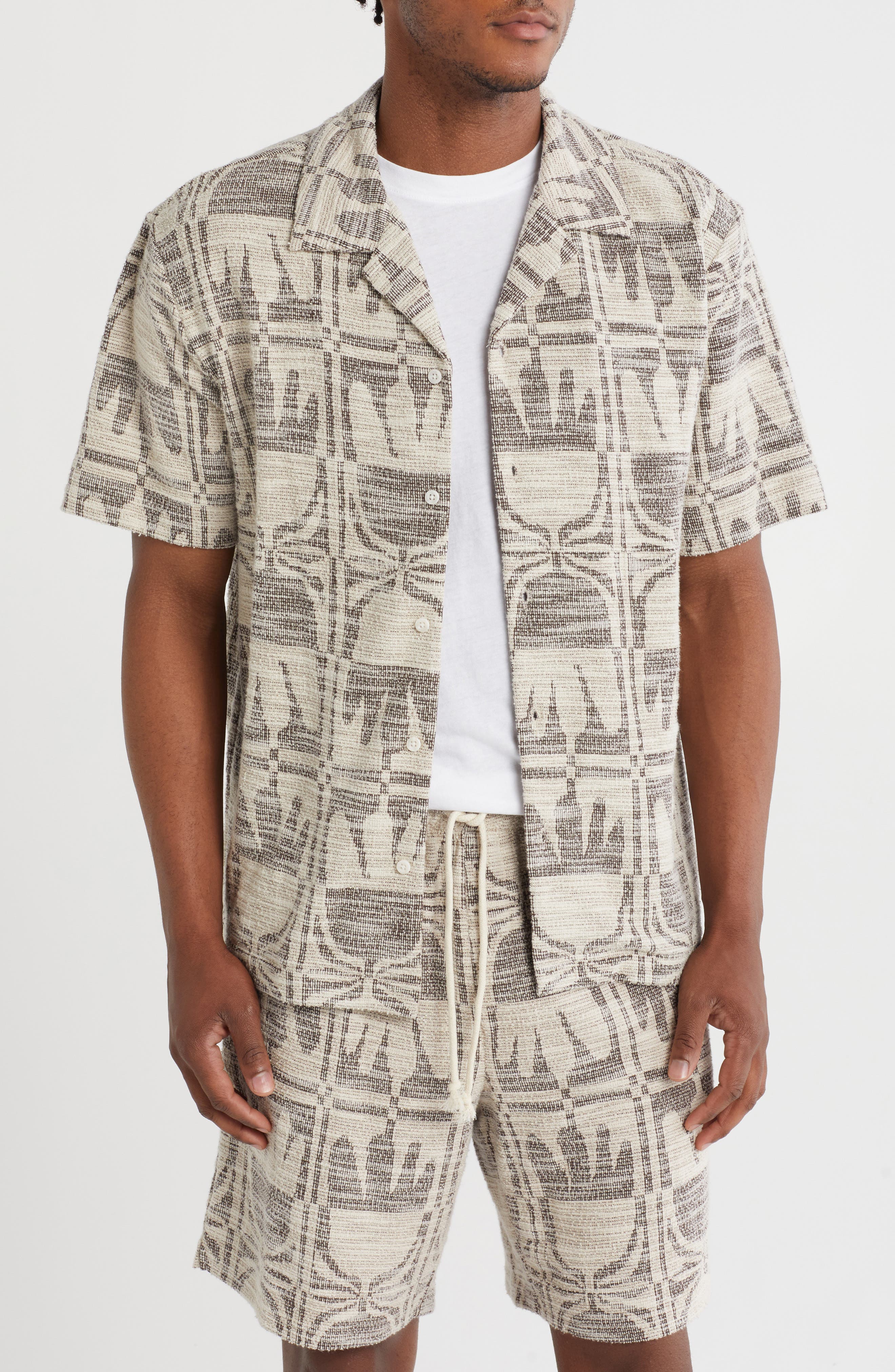 TRUTH Jacquard Button-Up Camp Shirt