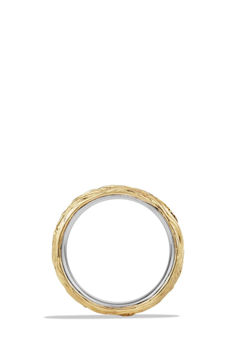 David Yurman 'Waves' Band Ring with 18K Gold and Black Diamonds, Alternate, color, Black Diamond