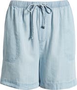 beachlunchlounge Yoko Tie Waist Chambray Shorts