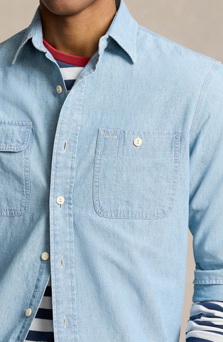Polo Ralph Lauren Classic Fit Chambray Work Shirt, Alternate, color, 