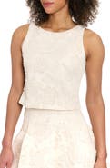 Muse Floral Sleeveless Jacquard Crop Top