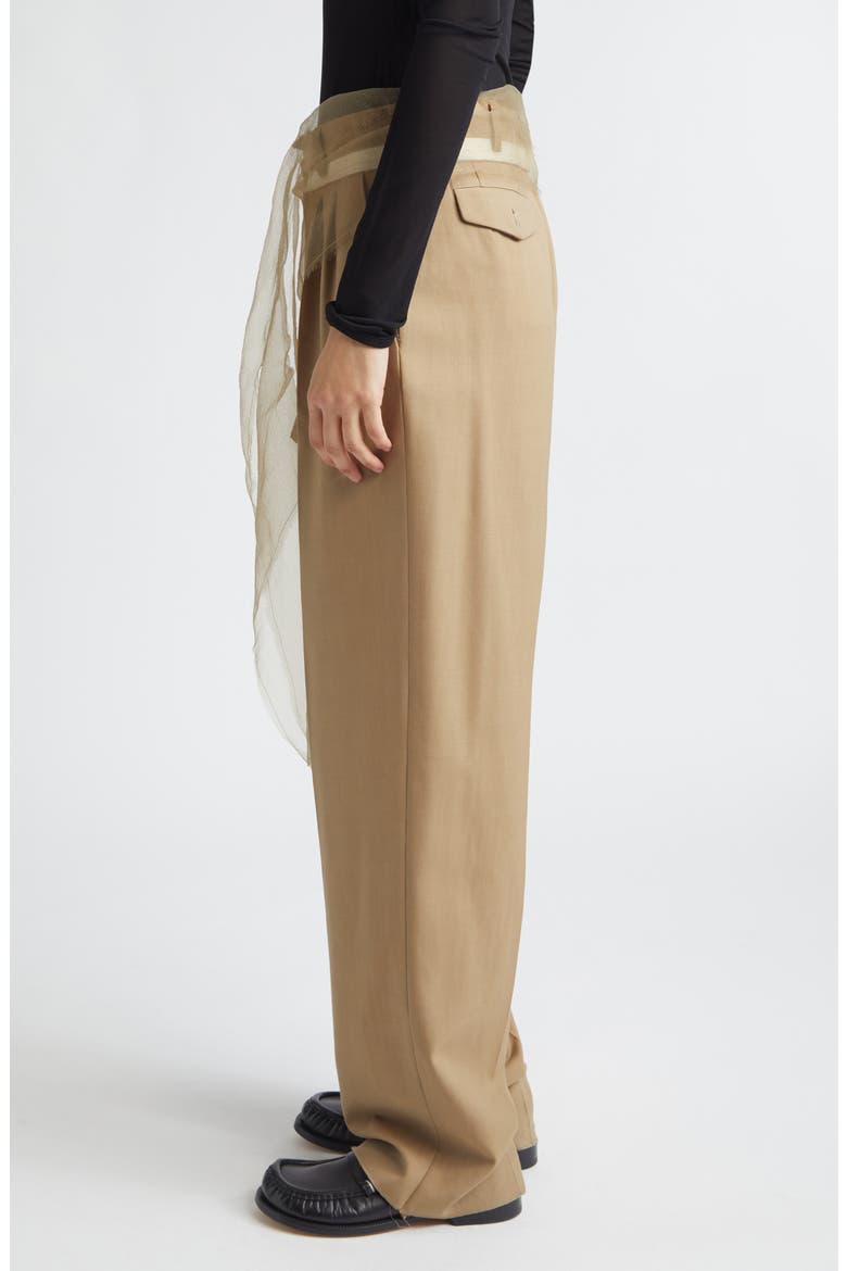Piccolo Paradiso Pleated Wool Pants, Alternate, color, BEIGE