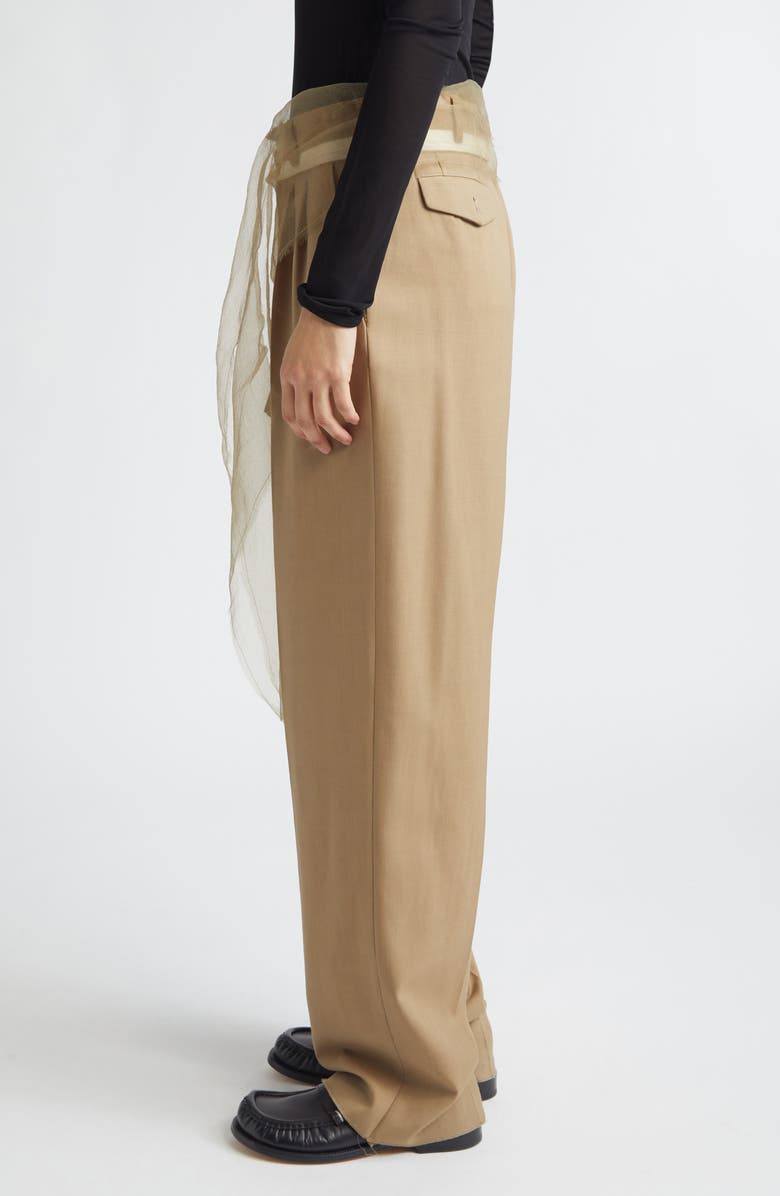 Magliano Piccolo Paradiso Pleated Wool Pants, Alternate, color, Beige