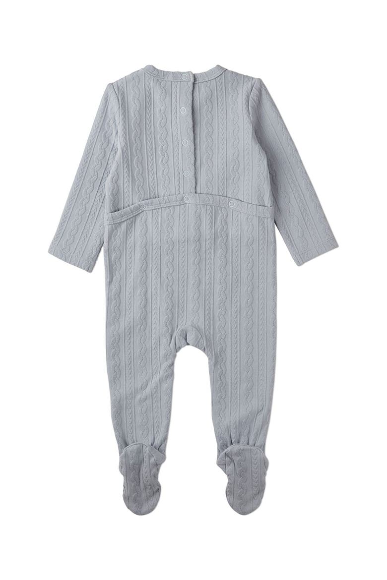 Baby and Toddler Cable Knit Footie, Alternate, color, Cloud Blue