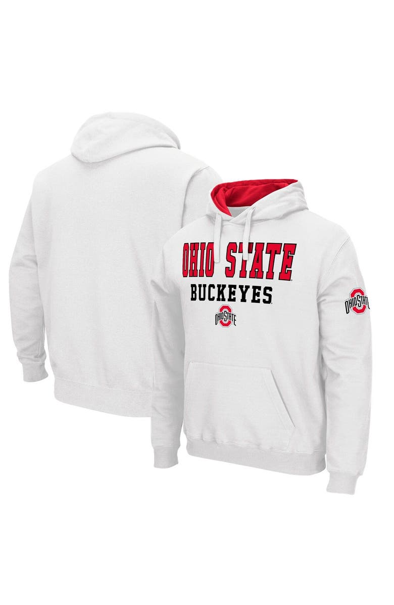 COLOSSEUM Men's Colosseum White Ohio State Buckeyes Sunrise Pullover Hoodie, Main, color,