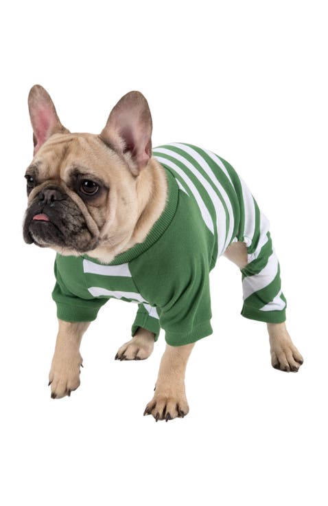 Dog Cotton Striped Matching Family Holiday Pajamas