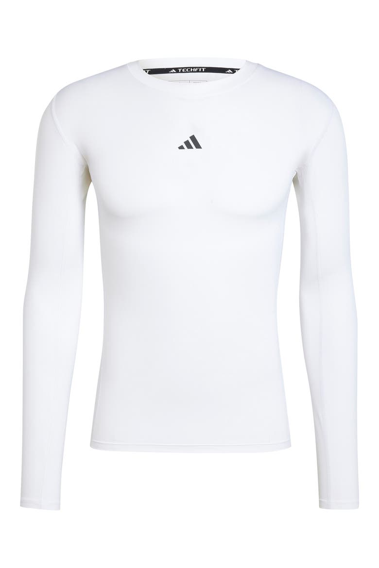 Techfit AEROREADY Long Sleeve Training T-Shirt, Alternate, color, WHITE
