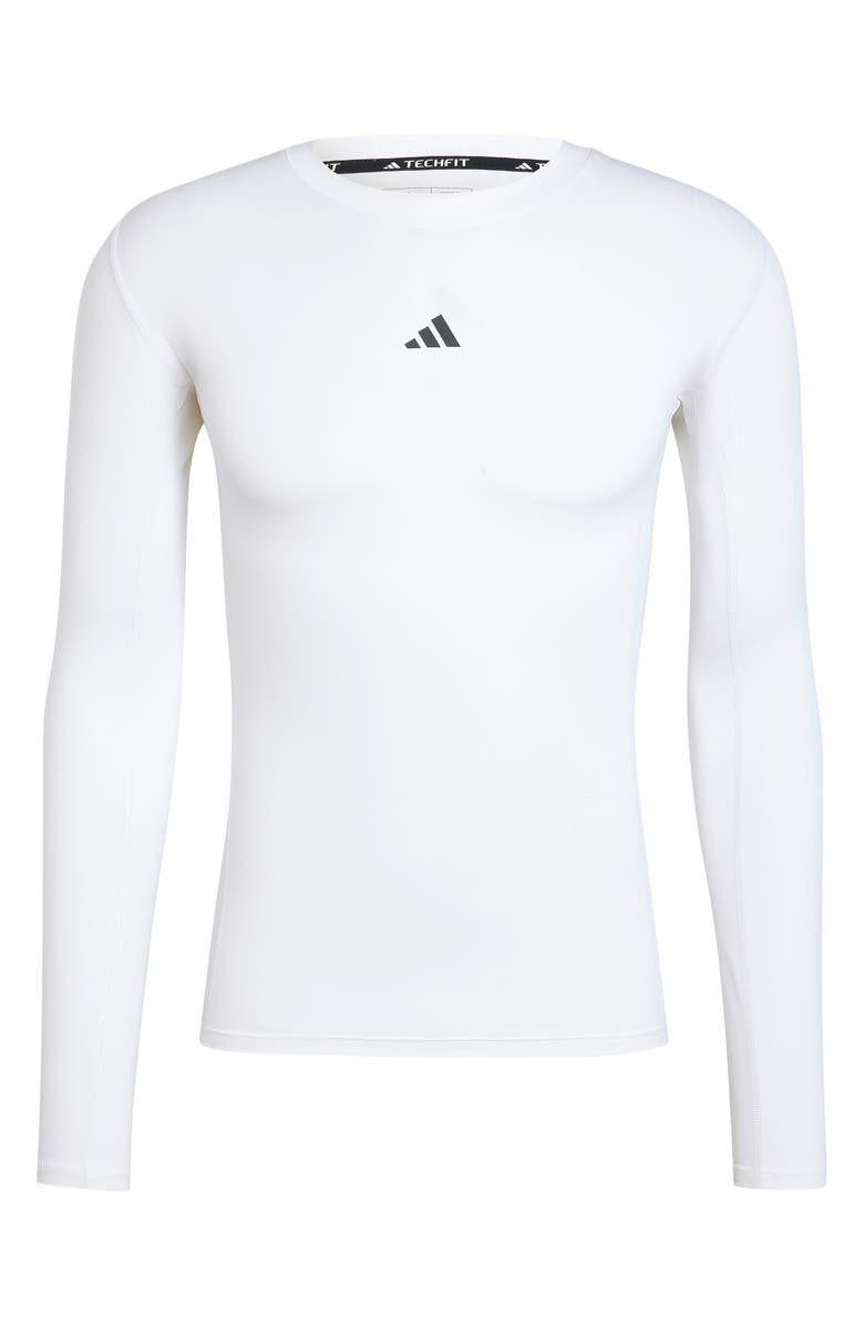 adidas Techfit AEROREADY Long Sleeve Training T-Shirt, Alternate, color, White