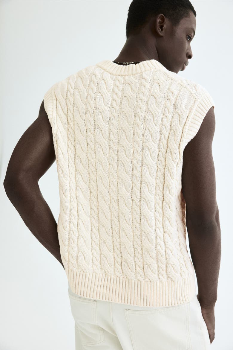 Relaxed-fit Cotton Sweater Vest, Alternate, color, Cream