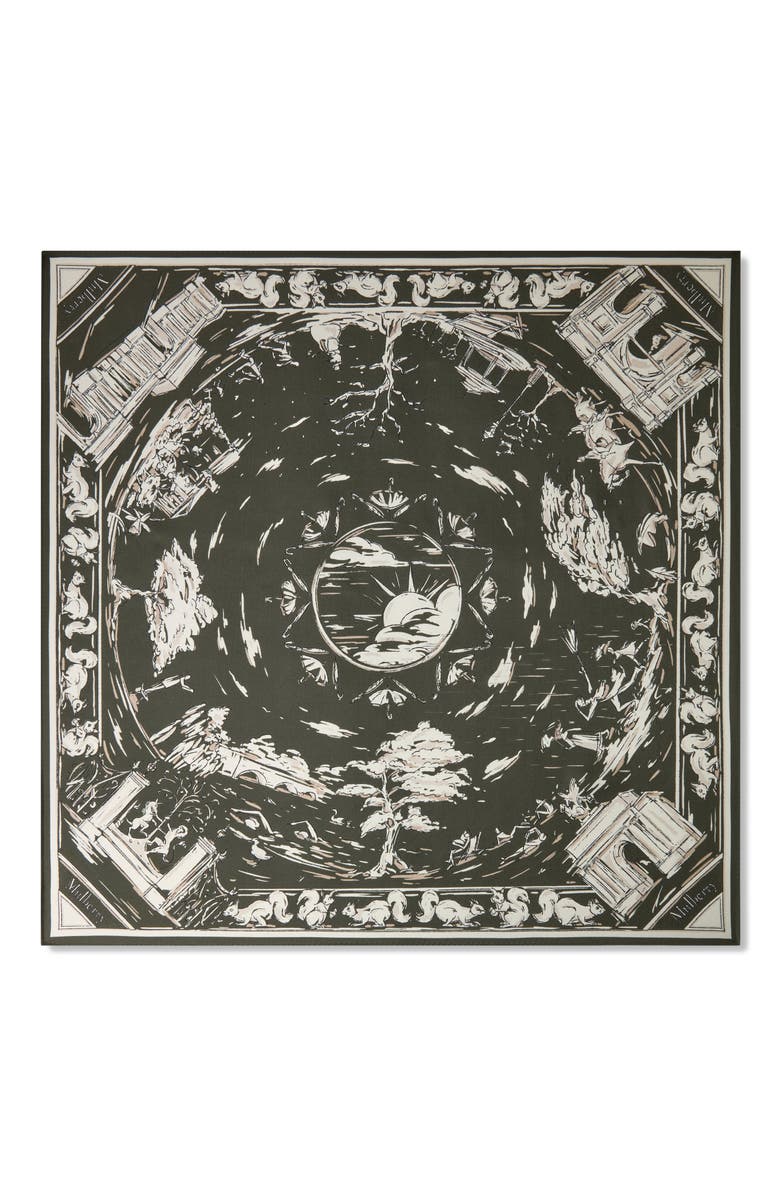 Mulberry Square Scarf - British Park, Main, color, Juniper Green