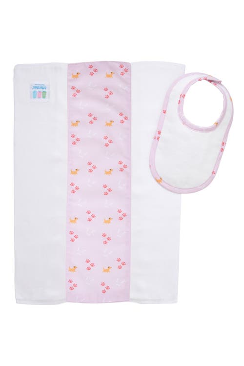 3 Marthas Print Drooler Bib & Burp Set