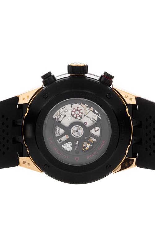 Watchfinder & Co. Tag Heuer Carrera Chronograph Rubber Strap Watch, 45mm In Black