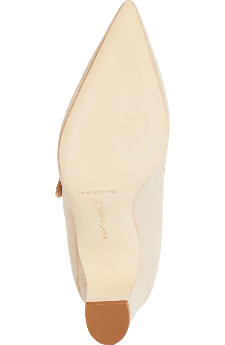 Manolo Blahnik Campariba Pointed Toe Mary Jane Pump, Alternate, color, Beige