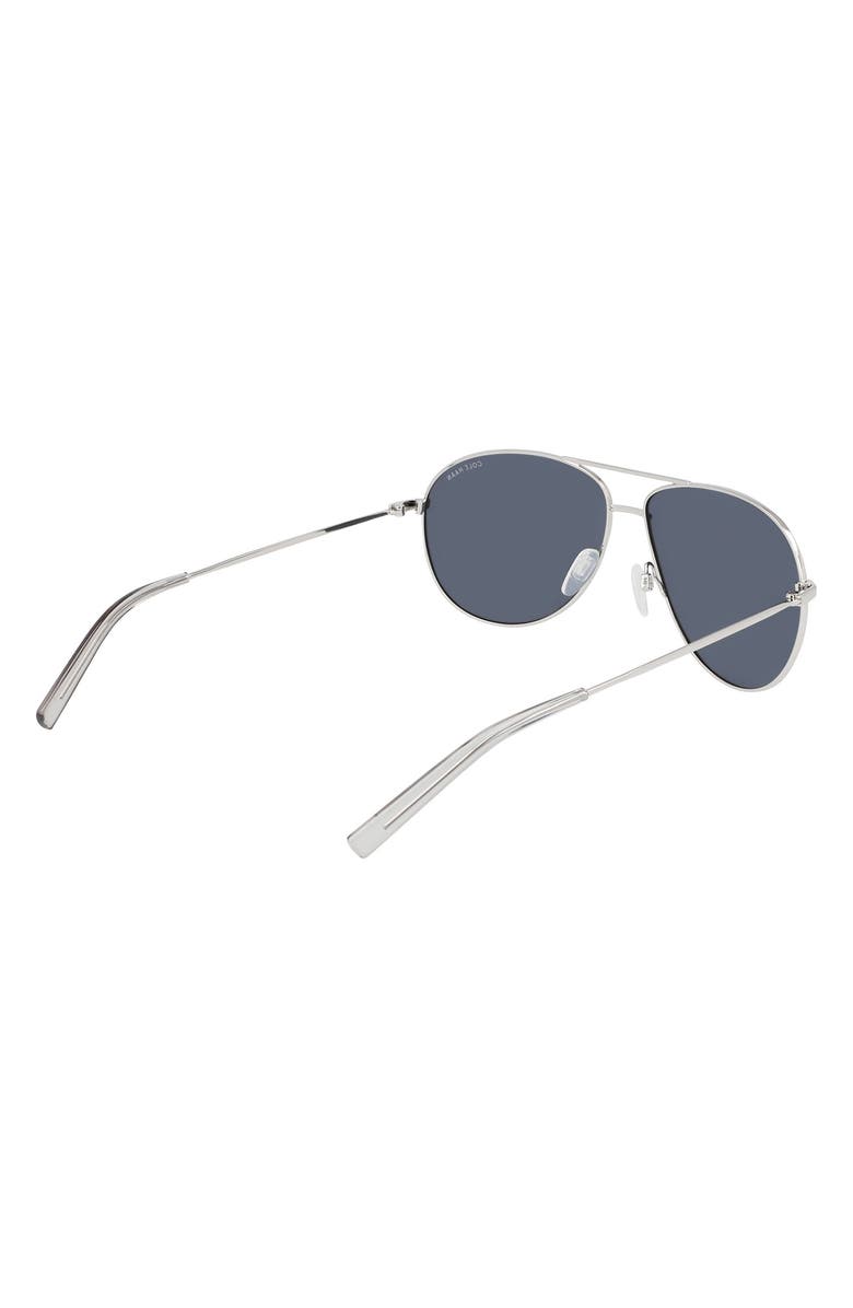 Cole Haan 61mm Aviator Sunglasses, Alternate, color, Shiny Silver