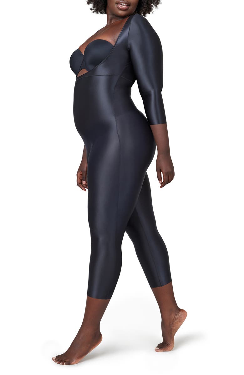 SPANX<sup>®</sup> Suit Your Fancy Three Quarter Sleeve Open Bust Catsuit, Alternate, color, 