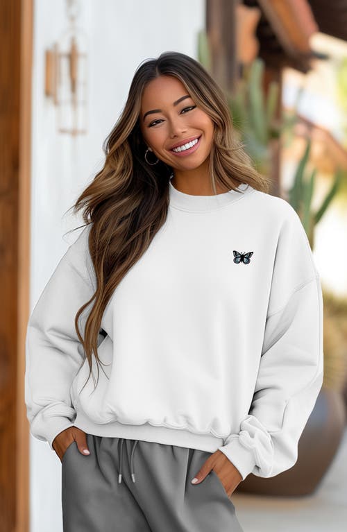 Dalix Womens Butterfly Heavyweight Relaxed Sweatshirt
