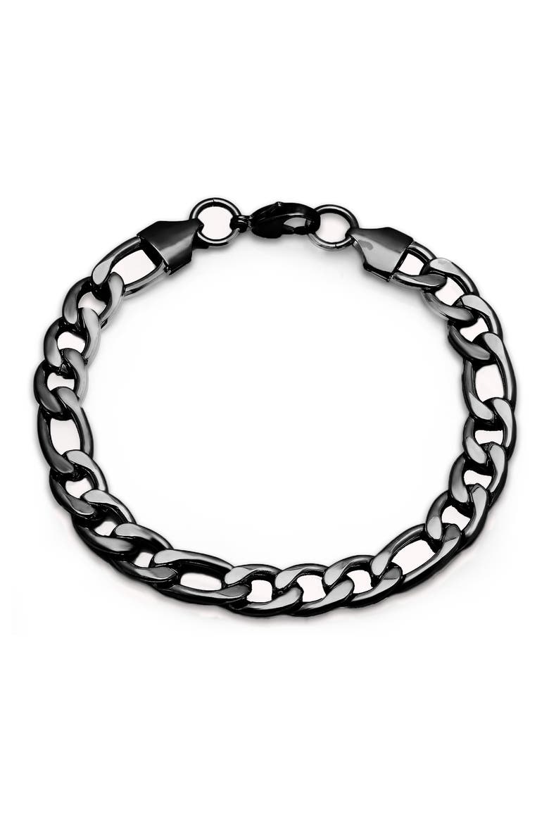 Men's Stainless Steel Chain Link Bracelet, Main, color, BLACK
