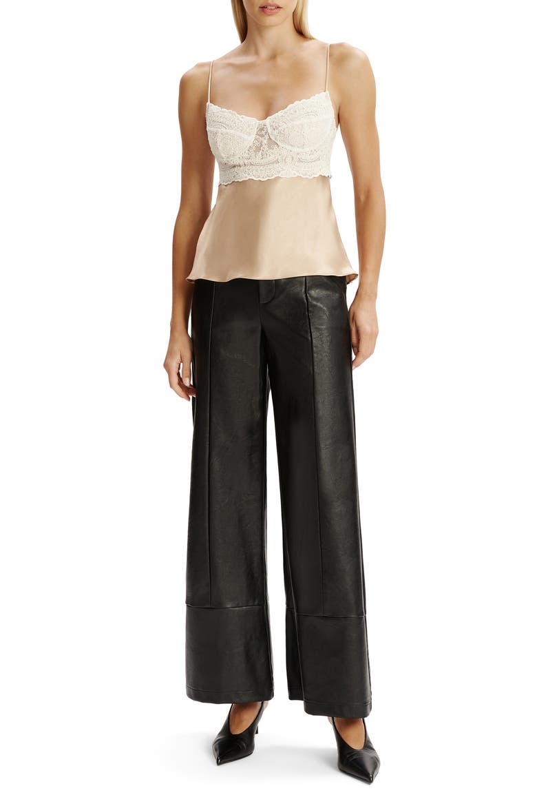 Tzariana Satin & Lace Camisole, Alternate, color, GOLDEN