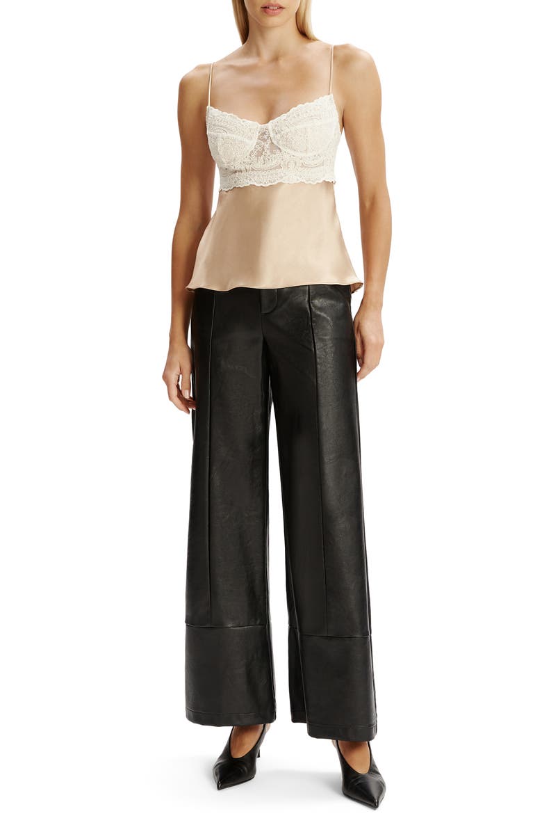 Bardot Tzariana Satin & Lace Camisole, Alternate, color, Golden