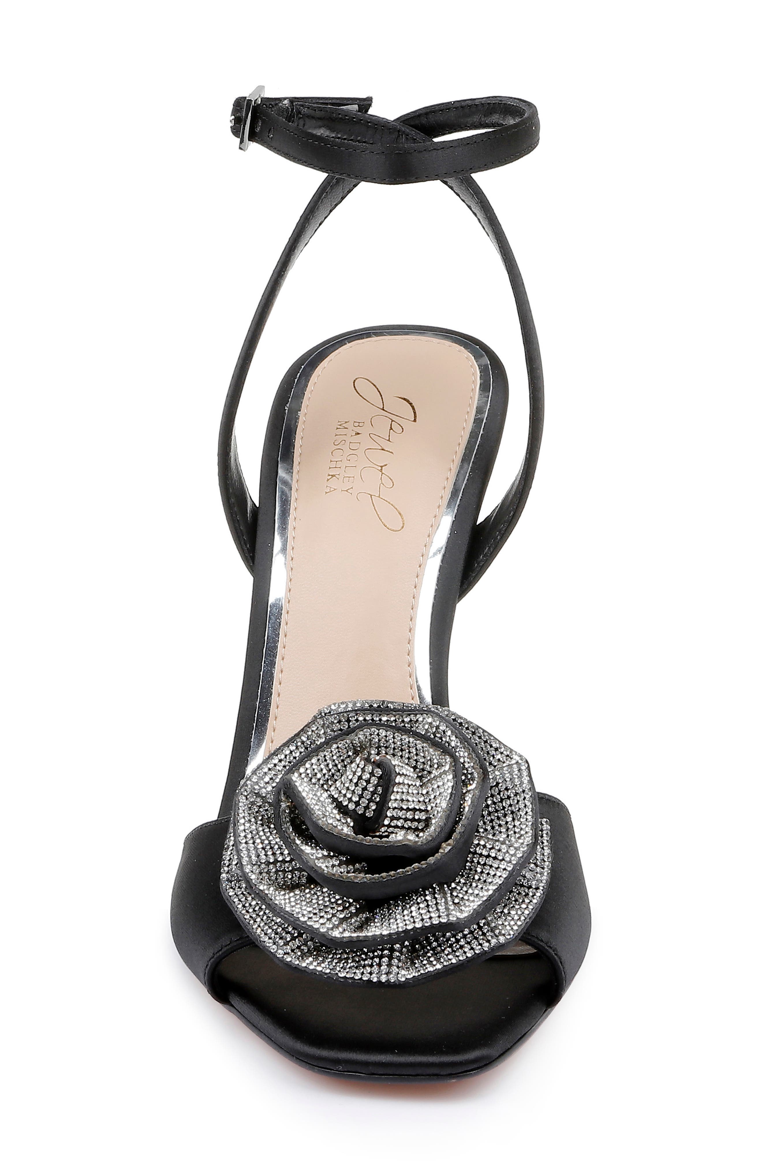 Jewel Badgley Mischka Vida Ankle Strap Sandal, Alternate, color, Black