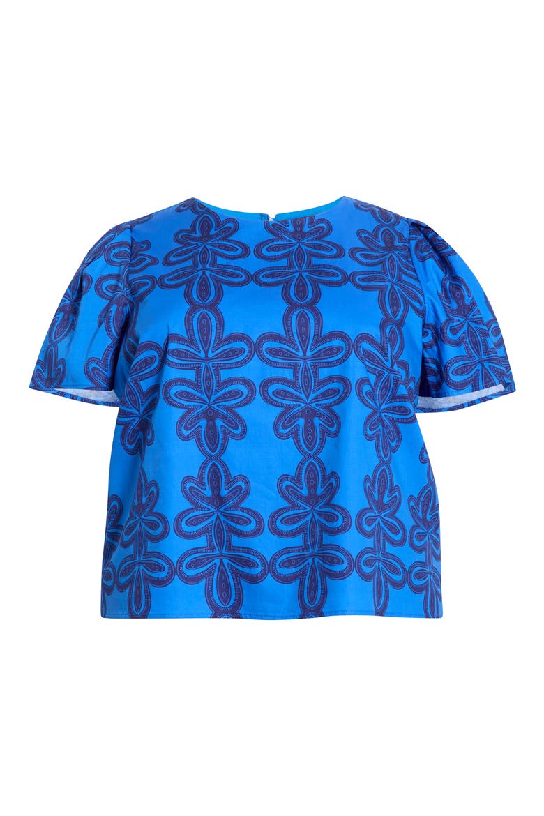 Romery Tilma Abstract Print Cotton Top, Alternate, color, BLUE-NAVY-MULTI