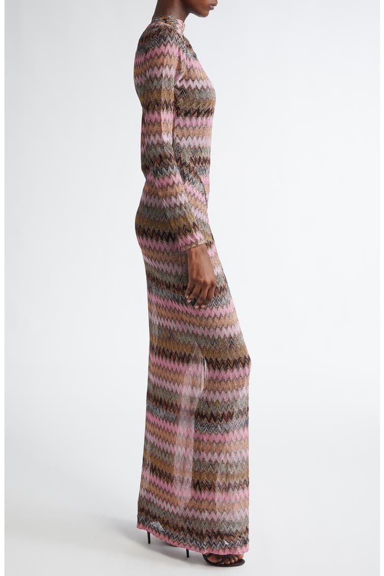 Chevron Stripe Long Sleeve Knit Dress, Alternate, color, MULTI SPACE DRK BASE