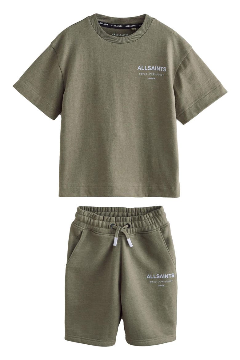 Kids' Underground Tee & Shorts Set, Main, color, KHAKI GREEN