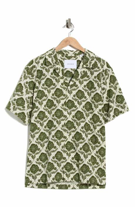 Les Deux Lesley Flower Tile Organic Cotton Camp Shirt