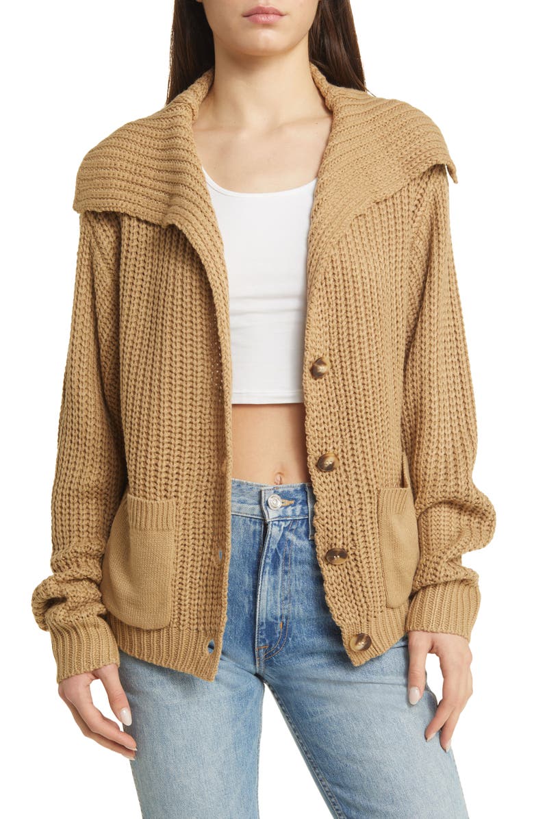 Petal & Pup Amelia Oversize Cardigan, Main, color, Camel