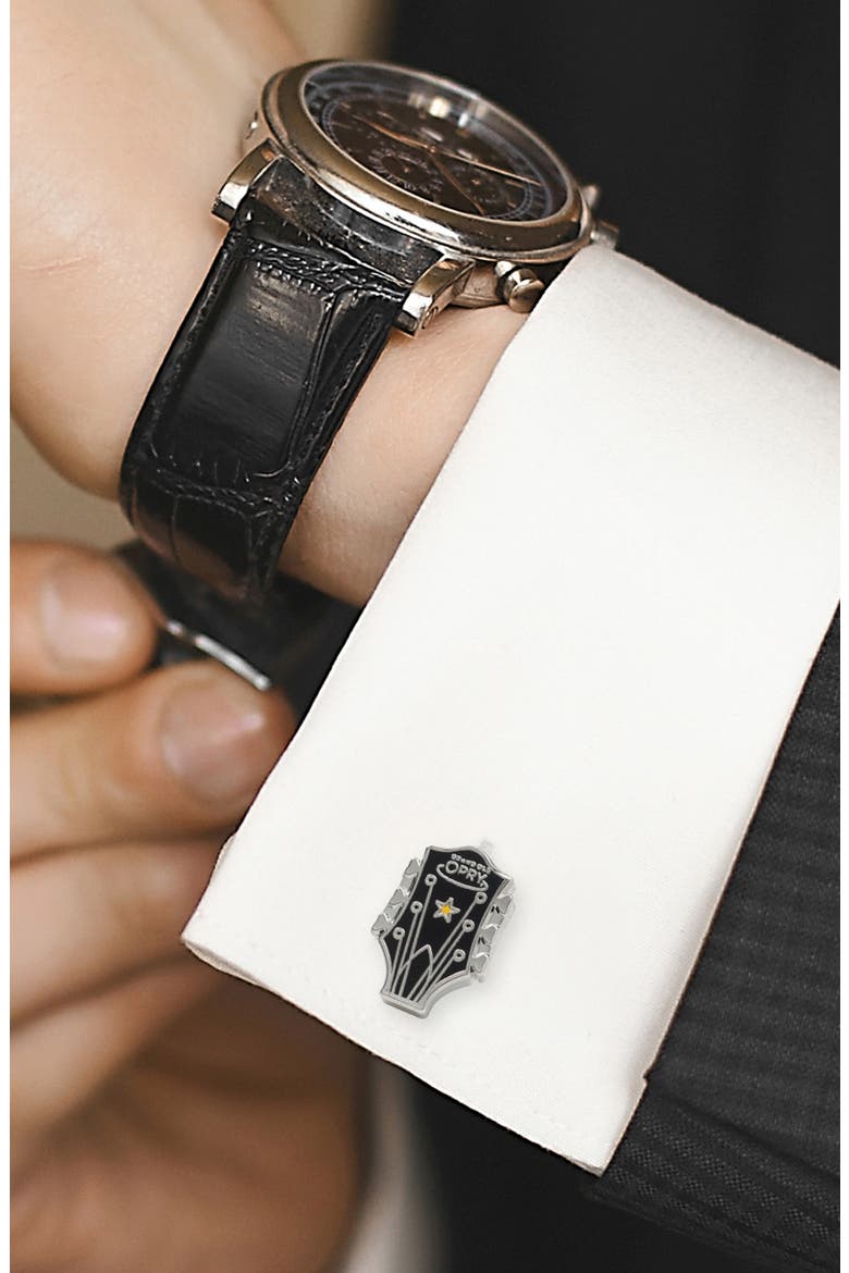 Grand Ole Opry Guitar Cuff Links, Alternate, color, BLACK