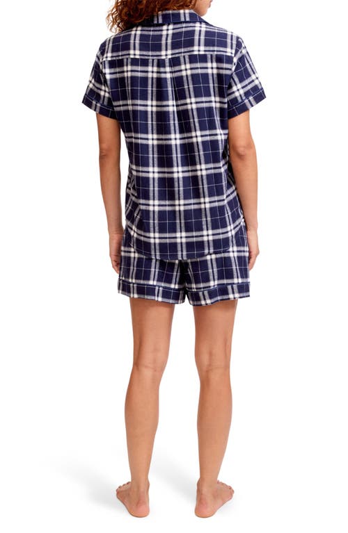 Petite Plume Tartan Cotton Short Pajamas In Blue
