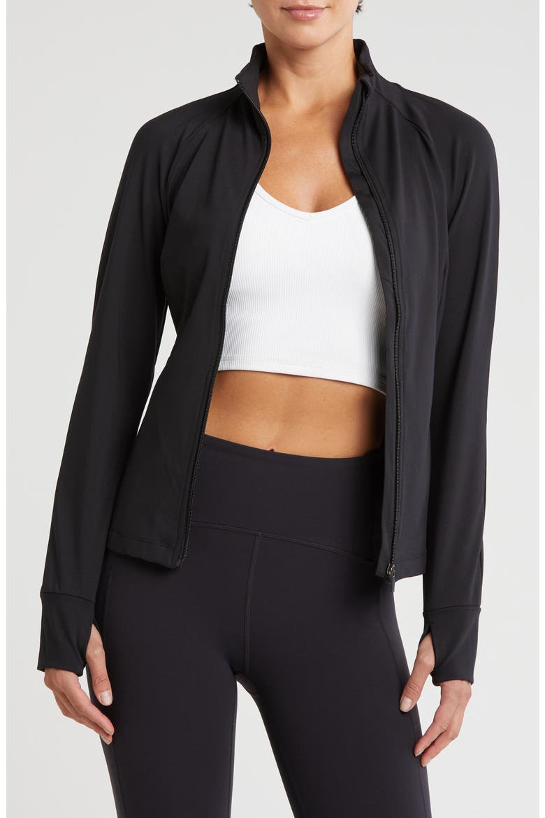Luxe Zip Jacket, Main, color, BLACK