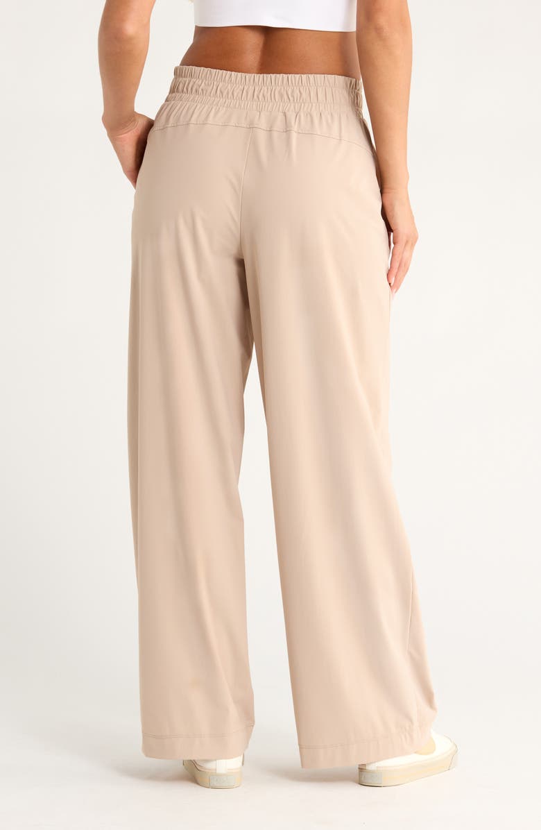 Zella Transit Wide Leg Pants, Alternate, color, Tan Thread