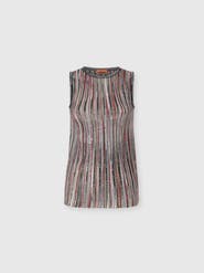 Missoni Sleeveless Top In Ribbed Viscose Blend With Sequins