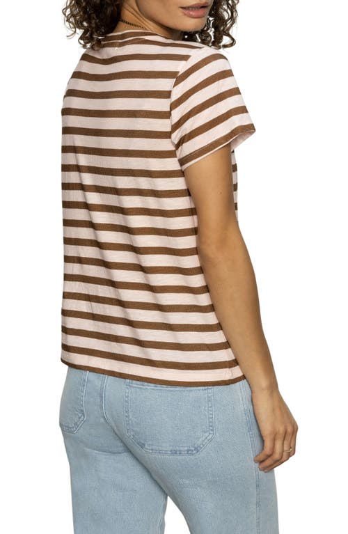 Sanctuary The Perfect Geo Print Cotton Blend Knit Top In Earth Pink