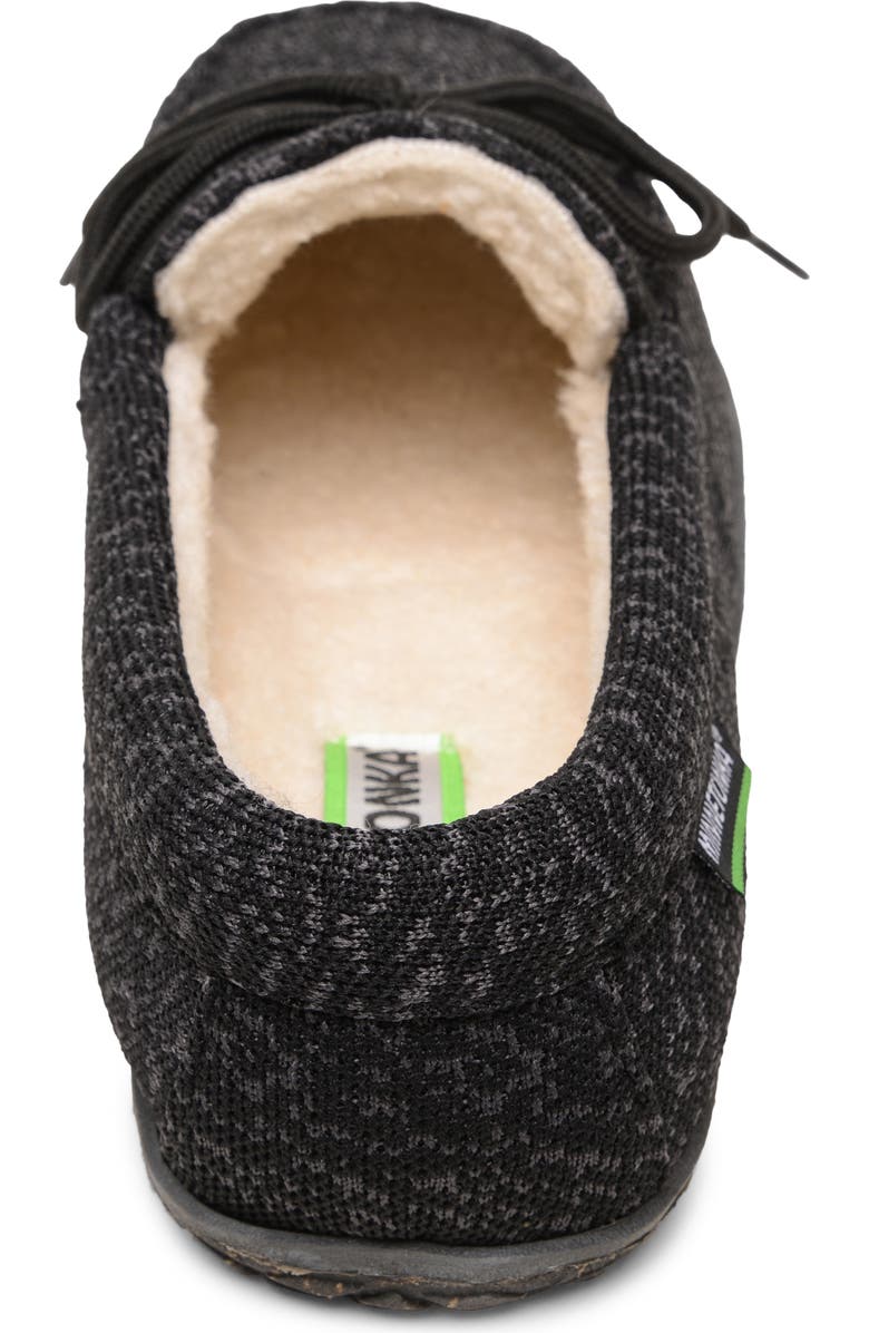 Minnetonka Oak Moccasin Slipper, Alternate, color, Black