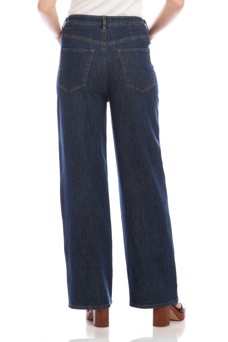 Drawstring Wide Leg Jeans, Alternate, color, DENIM