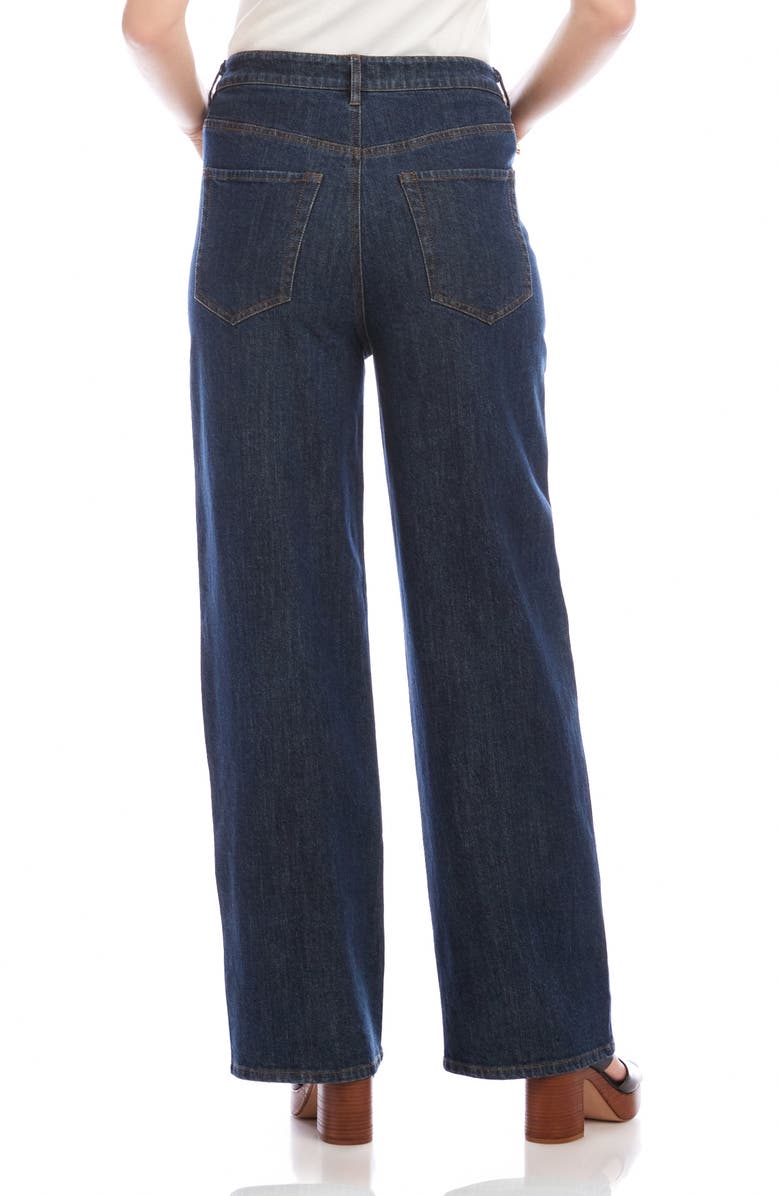 Karen Kane Drawstring Wide Leg Jeans, Alternate, color, Denim
