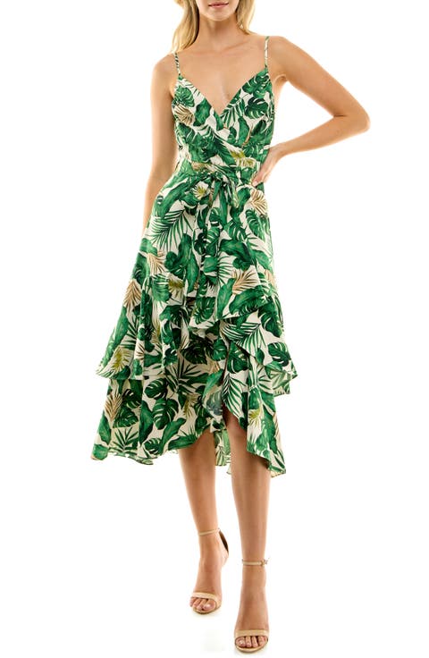 Ruffle Faux Wrap Sundress