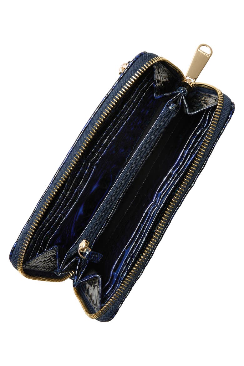 Suri Croc Embossed Leather Zip Wallet, Alternate, color, ROYAL BLUE MELBOURNE