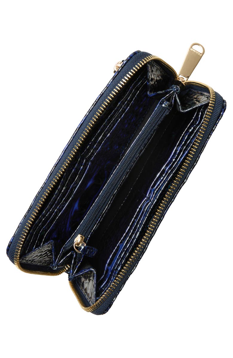 Brahmin Suri Croc Embossed Leather Zip Wallet, Alternate, color, Royal Blue Melbourne