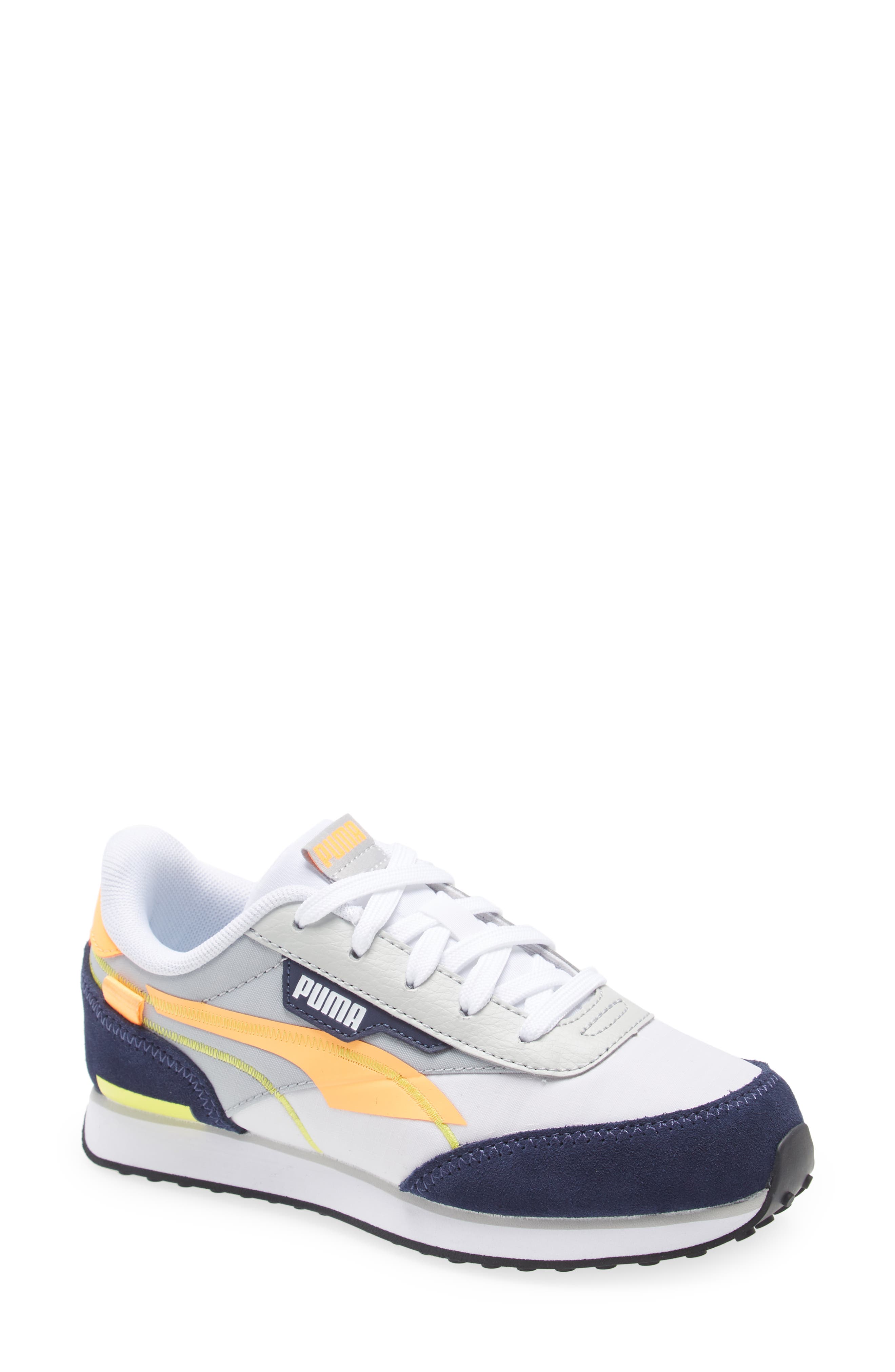 Future Rider Twofold Sneaker, Main, color, HIGH RISE-PEACOAT-FLUO ORANGE