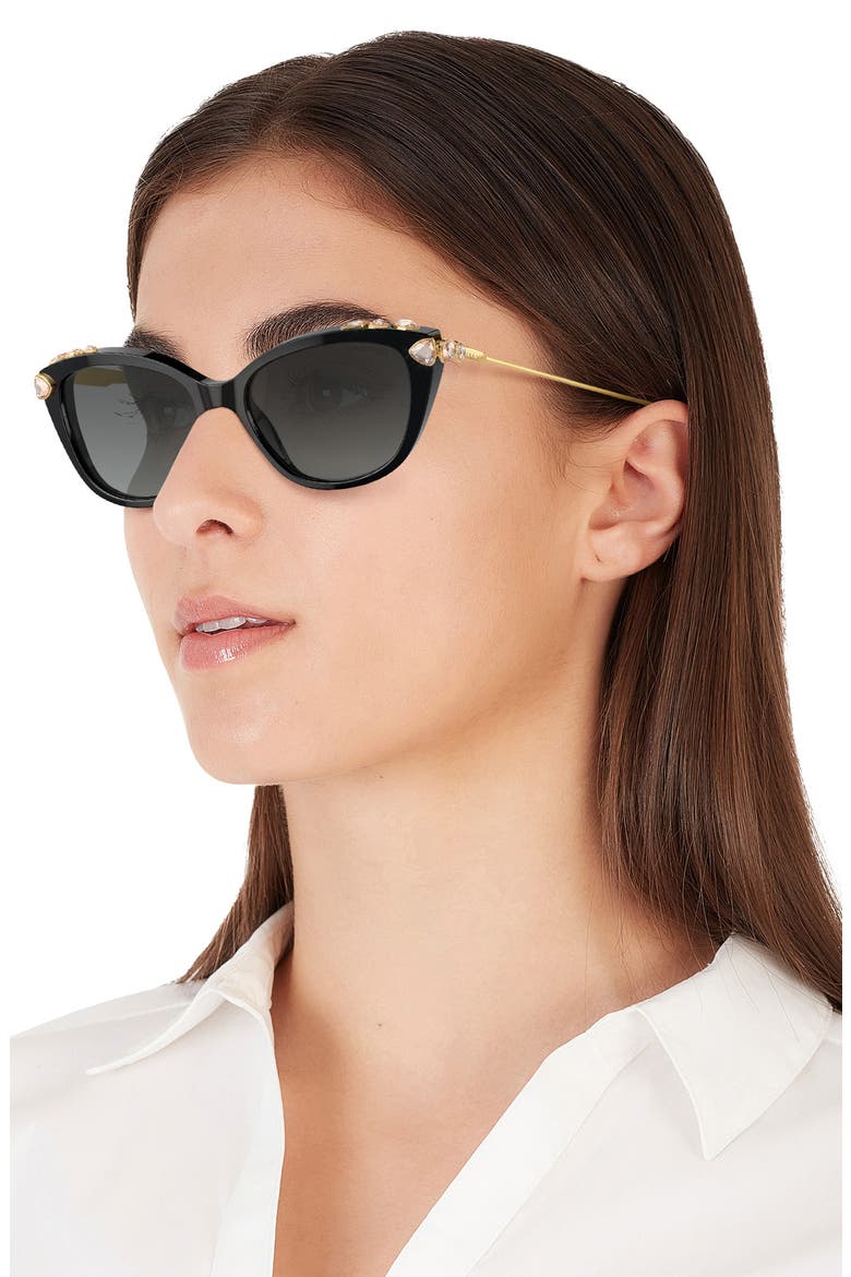 53mm Gradient Cat Eye Sunglasses, Alternate, color, GREY FLASH