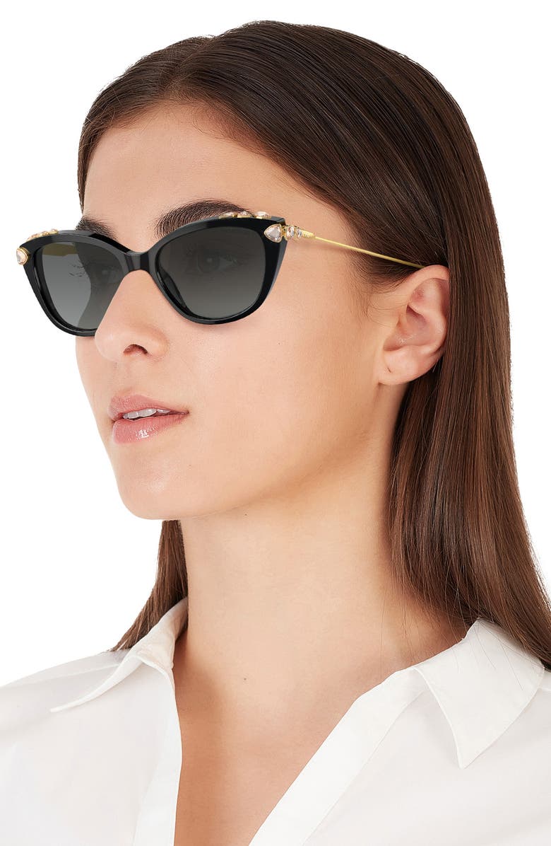 Swarovski 53mm Gradient Cat Eye Sunglasses, Alternate, color, 