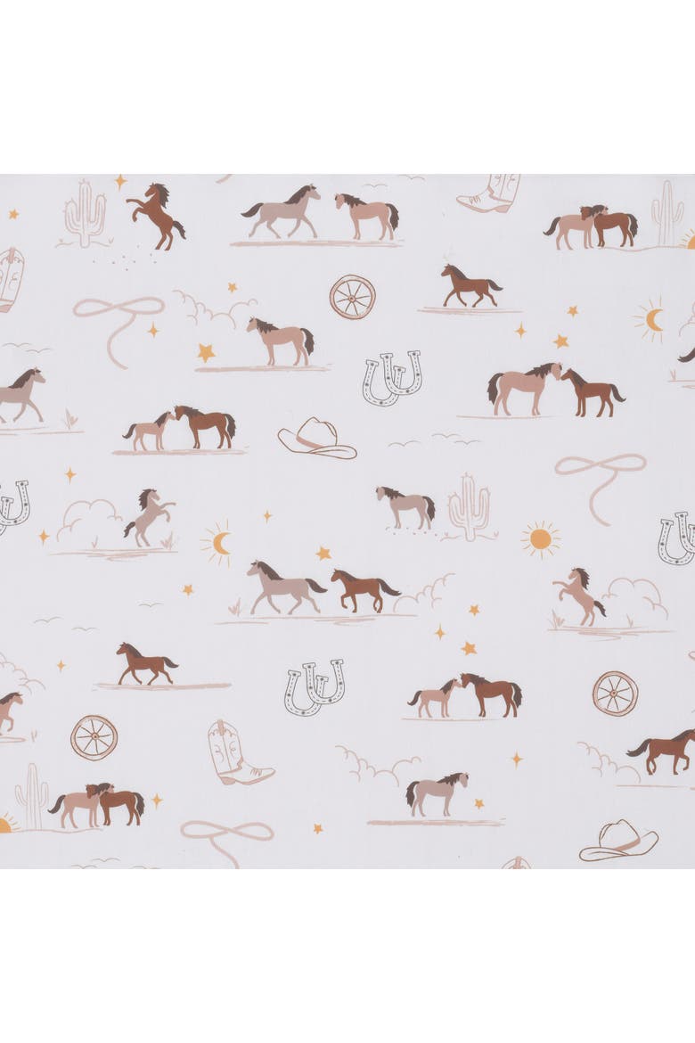Country Western Breathable 100% Cotton Fitted Crib/Toddler Sheet, Alternate, color, Tan