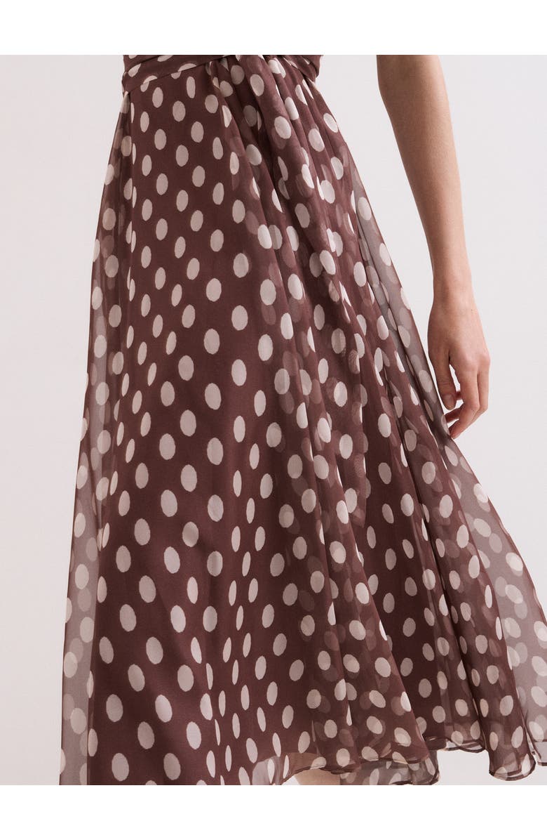 Phase Eight Lucinda Midi Spot Dress, Alternate, color, Latte