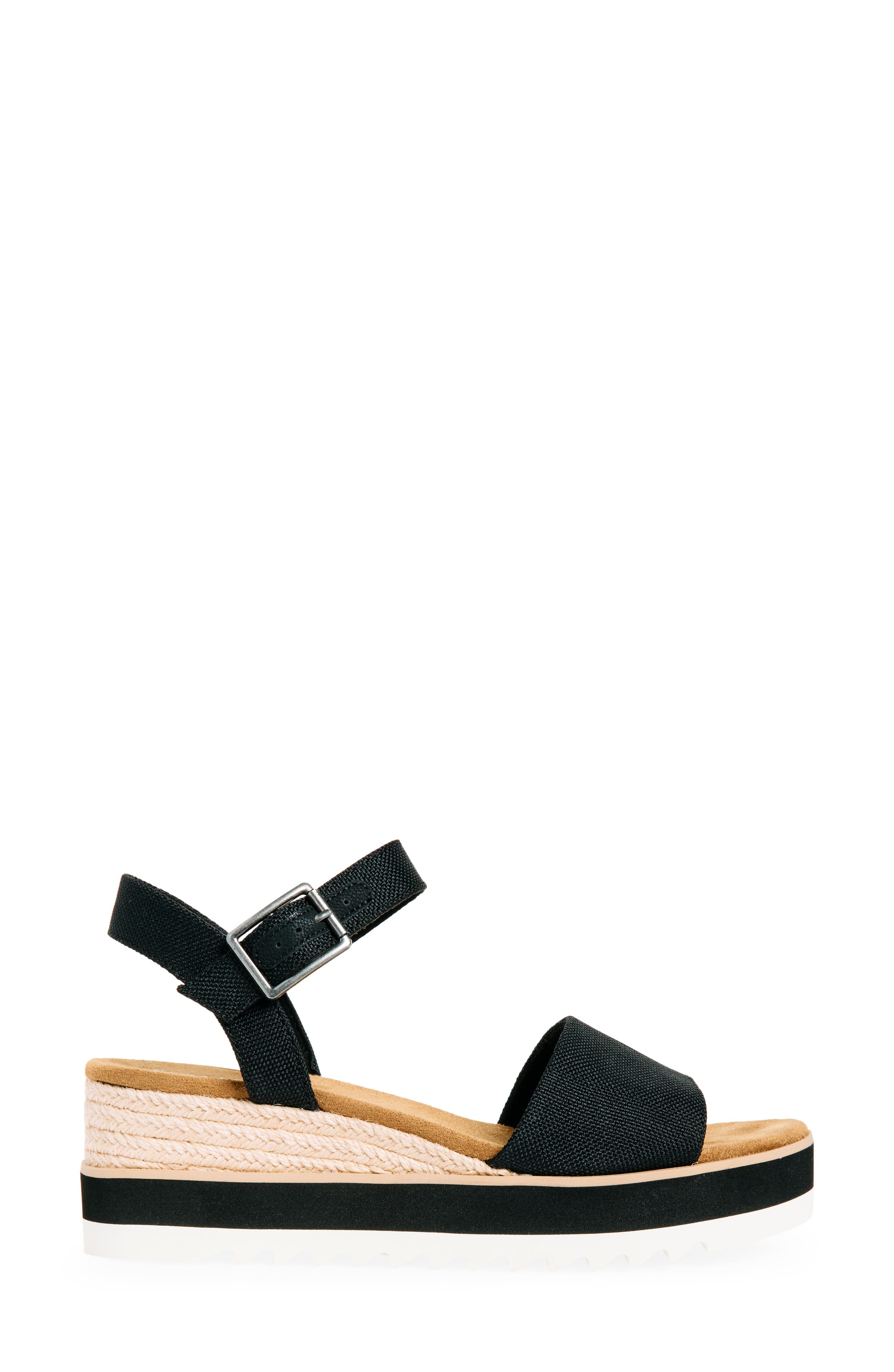 TOMS Diana Platform Wedge Sandal, Alternate, color, Black Canvas